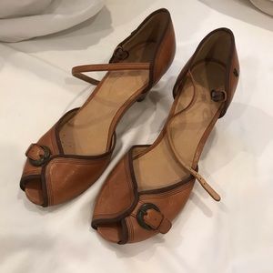 Frye vintage style peep toe shoes